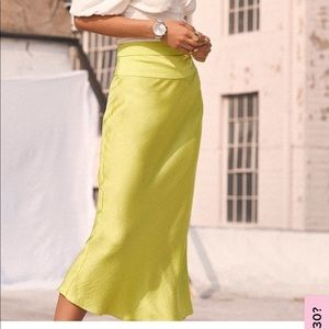 Free People sz 0 skirt lime green